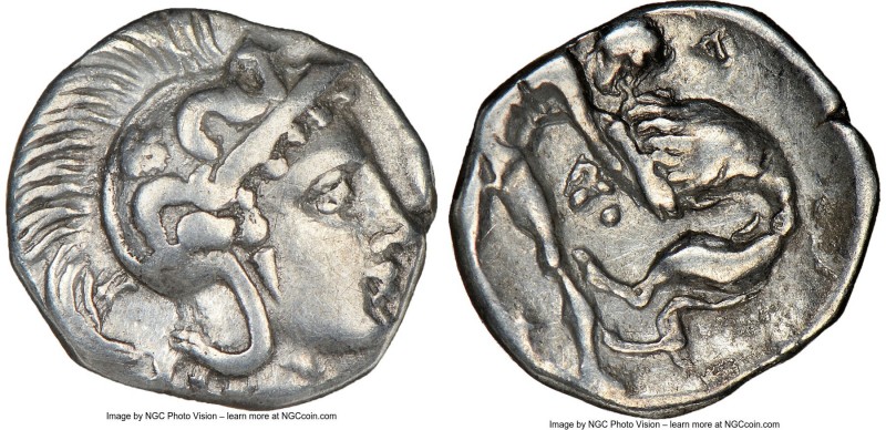 CALABRIA. Tarentum. Ca. 380-280 BC. AR diobol (11mm, 7h). NGC VF, brushed. Head ...