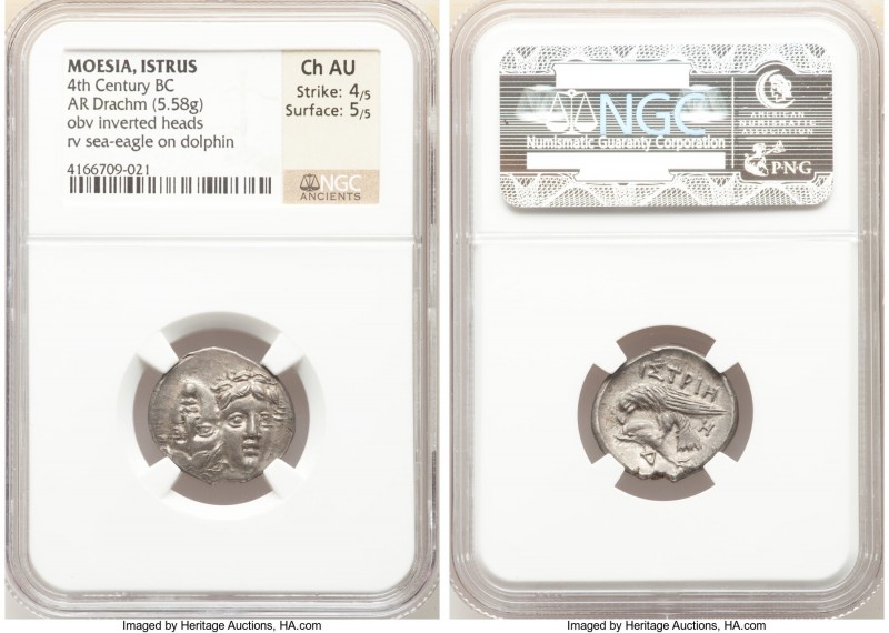 MOESIA. Istrus. Ca. 400-350 BC. AR drachm (22mm, 5.58 gm, 1h). NGC Choice AU 4/5...