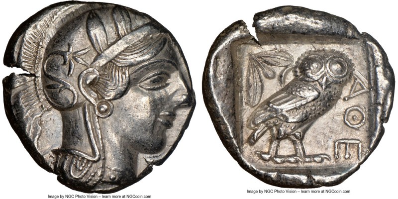 ATTICA. Athens. Ca. 440-404 BC. AR tetradrachm (25mm, 17.14 gm, 4h). NGC AU 5/5 ...