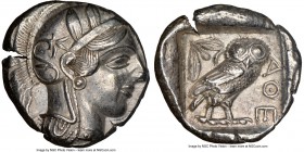 ATTICA. Athens. Ca. 440-404 BC. AR tetradrachm (25mm, 17.14 gm, 4h). NGC AU 5/5 - 4/5. Mid-mass coinage issue. Head of Athena right, wearing crested A...