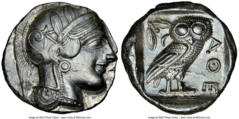 ATTICA. Athens. Ca. 440-404 BC. AR tetradrachm (24mm, 17.17 gm, 11h). NGC AU 5/5...