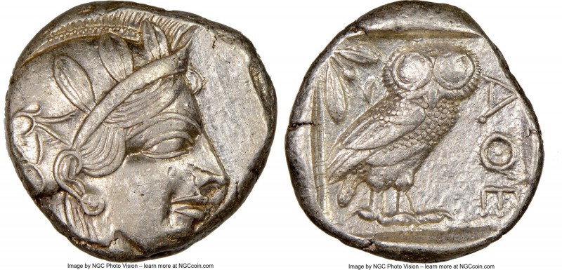 ATTICA. Athens. Ca. 440-404 BC. AR tetradrachm (23mm, 17.15 gm, 9h). NGC AU 3/5 ...