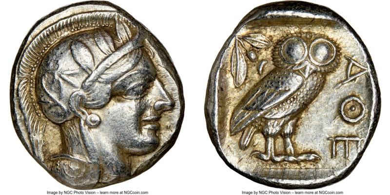 ATTICA. Athens. Ca. 440-404 BC. AR tetradrachm (23mm, 17.19 gm, 1h). NGC XF 5/5 ...