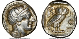 ATTICA. Athens. Ca. 440-404 BC. AR tetradrachm (23mm, 17.19 gm, 1h). NGC XF 5/5 - 5/5, Full Crest. Mid-mass coinage issue. Head of Athena right, weari...