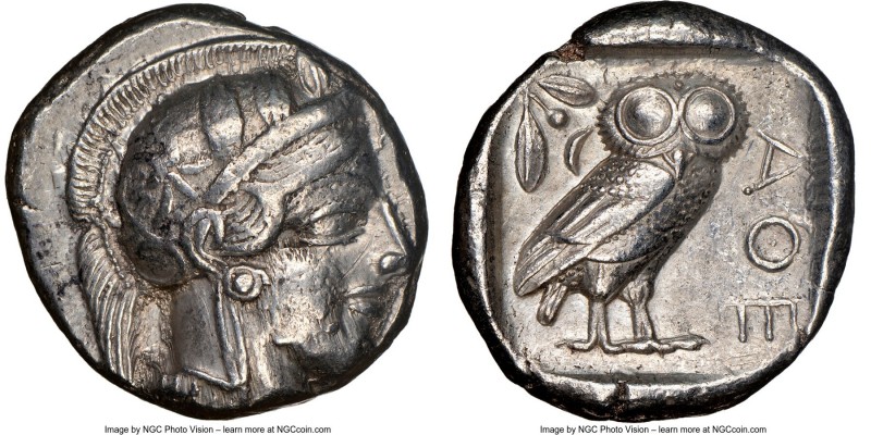 ATTICA. Athens. Ca. 440-404 BC. AR tetradrachm (25mm, 17.13 gm, 2h). NGC XF 4/5 ...