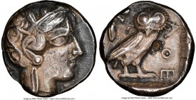 ATTICA. Athens. Ca. 440-404 BC. AR tetradrachm (24mm, 17.10 gm, 8h). NGC XF 5/5 - 2/5, test cut, edge cut, drill mark. Mid-mass coinage issue. Head of...
