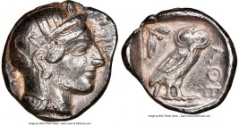 ATTICA. Athens. Ca. 440-404 BC. AR tetradrachm (26mm, 17.15 gm, 11h). NGC VF 5/5 - 3/5, brushed. Mid-mass coinage issue. Head of Athena right, wearing...