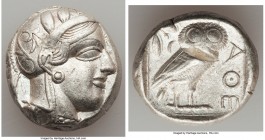ATTICA. Athens. Ca. 440-404 BC. AR tetradrachm (24mm, 17.17 mm, 5h). XF, test cut. Mid-mass coinage issue. Head of Athena right, wearing crested Attic...