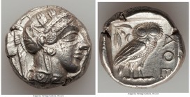 ATTICA. Athens. Ca. 440-404 BC. AR tetradrachm (24mm, 17.15 gm, 5h). XF. Mid-mass coinage issue. Head of Athena right, wearing crested Attic helmet or...