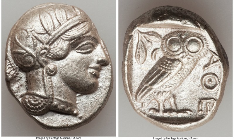 ATTICA. Athens. Ca. 440-404 BC. AR tetradrachm (26mm, 17.23 gm, 1h). Choice XF. ...