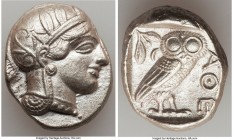 ATTICA. Athens. Ca. 440-404 BC. AR tetradrachm (26mm, 17.23 gm, 1h). Choice XF. Mid-mass coinage issue. Head of Athena right, wearing crested Attic he...