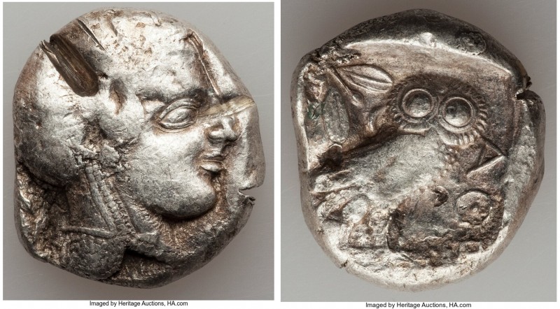 ATTICA. Athens. Ca. 440-404 BC. AR tetradrachm (26mm, 17.14 gm, 7h). About VF, t...