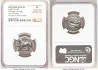SICYONIA. Sicyon. Ca. 400-323 BC. AR stater (24mm, 12.14 gm, 7h). NGC VF 5/5 - 5/5. Chimera advancing left, mouth of lion open and tongue extended, ri...