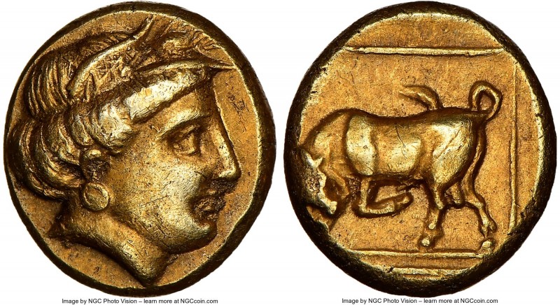 LESBOS. Mytilene. Ca. 377-326 BC. EL sixth-stater or hecte (11mm, 2.55 gm, 6h). ...