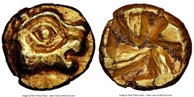 IONIA. Uncertain mint. Ca. 600-550 BC. EL 1/24 stater or myshemihecte (7mm, 0.55...
