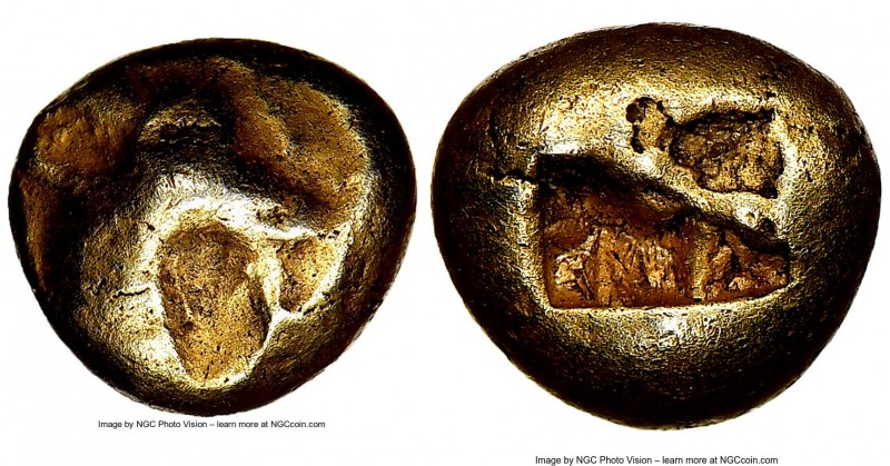 IONIA. Uncertain mint. Ca. 600-550 BC. EL 1/12 stater or hemihecte (7mm, 1.17 gm...
