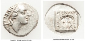 CARIAN ISLANDS. Rhodes. Ca. 88-84 BC. AR drachm (15mm, 2.41 gm, 12h). Choice VF. Plinthophoric standard, Zenon, magistrate. Radiate head of Helios rig...