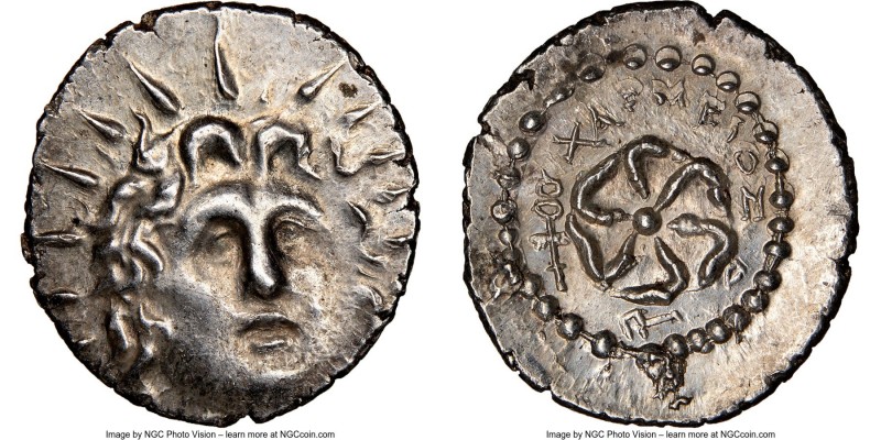 CARIAN ISLANDS. Rhodes. Ca. 84-30 BC. AR drachm (20mm, 4.16 gm, 7h). NGC Choice ...