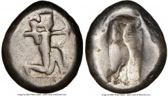 ACHAEMENID PERSIA. Darius I-Xerxes II (ca. 485-480 BC). AR siglos (15mm, 5.34 gm). NGC Fine 5/5 - 5/5. Persian king or hero, wearing cidaris and candy...