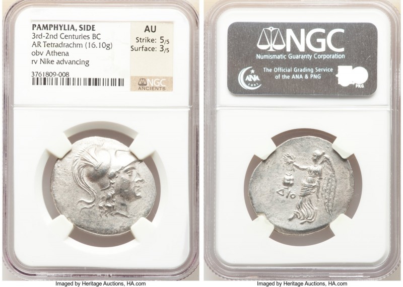 PAMPHYLIA. Side. Ca. 3rd-2nd centuries BC. AR tetradrachm (32mm, 16.10 gm, 1h). ...