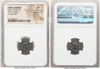 LYDIA. Sardes. Nero (AD 54-68). AE (16mm, 3.80 gm, 1h). NGC XF 4/5 - 5/5. Mindios, as strategos for the second time. ?????-???C??, laureate head of Ne...