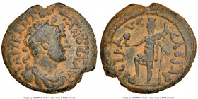SAMARIA. Caesarea Maritima. Hadrian (AD 117-138). AE (24mm, 1h). NGC Choice Fine, repatinated. IMP TRA HAD-RIANO CA AVG, laureate, draped bust of Hadr...