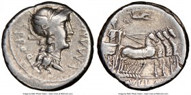L. Cornelius Sulla as Imperator and L. Manlius Torquatus as Proquaestor (82 BC). AR denarius (17mm, 5h). NGC VF. Military mint in Italy, moving with S...