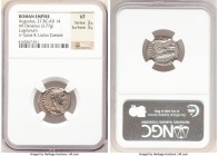 Augustus (27 BC-AD 14). AR denarius (19mm, 3.77 gm, 8h). NGC VF 3/5 - 3/5. Lugdunum, 2 BC-AD 4. CAESAR AVGVSTVS-DIVI F PATER PATRIAE, laureate head of...