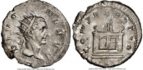 Divus Nerva (died AD 98) AR antoninianus (23mm, 4.69 gm, 5h). NGC Choice AU 4/5 - 4/5. Rome, commemorative issue struck under Trajan Decius, AD 250-25...