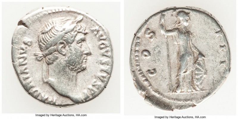 Hadrian (AD 117-138). AR denarius (18mm, 3.43 gm, 6h). Choice VF. Rome, AD 134-1...