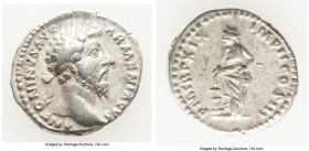 Marcus Aurelius, as Augustus (AD 161-180). AR denarius (18mm, 3.35 gm, 6h). VF. Rome, December AD 164-August AD 165. ANTONINVS AVG-ARMENIACVS, laureat...