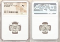 Julia Domna (AD 193-217). AR denarius (20mm, 12h). NGC AU. Rome, AD 211-217. IVLIA PIA-FELIX AVG, draped bust of Julia Domna right, seen from front, w...