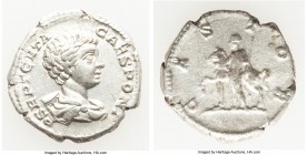 Geta, as Caesar (AD 209-211). AR denarius (19mm, 3.26 gm, 7h). Choice VF. Rome, AD 199-204. P SEPT GETA-CAES PONT, bare headed, draped bust of Geta ri...