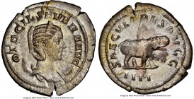 Otacilia Severa (AD 244-249). AR antoninianus (24mm, 7h). NGC AU, flan flaw. Rome, 4th officina, AD 247-248. OTACIL SEVERA AVG, draped bust of Otacili...