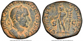 Trajan Decius (AD 249-251). AE sestertius (28mm, 7h). NGC VF. Rome. IMP C M Q TRAIANVS DECIVS AVG, laureate, cuirassed bust of Trajan Decius right, se...