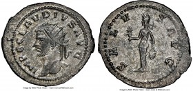Claudius II (AD 268-270). BI antoninianus (23mm, 3.43 gm, 5h). NGC AU 5/5 - 4/5, Silvering. Antioch, ca. early-mid AD 270. IMP C CLAVDIVS AVG, radiate...