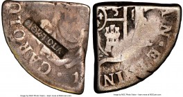 Tortola. British Colony Countermarked 2 Shillings ND (1801) VG08 NGC, KM6. 6.94gm. Displaying Type I TORTOLA counterstamp (VF Standard) on a cut 1/4 o...