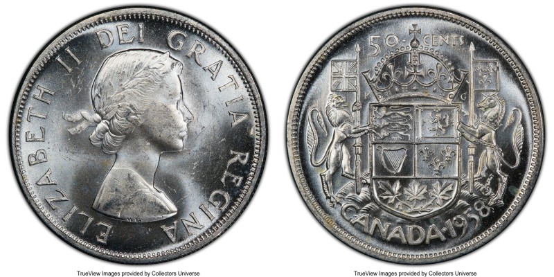 Elizabeth II 50 Cents 1958 MS64+ PCGS Royal Canadian mint, KM53.

HID098012420...