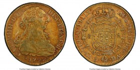 Charles IV gold 8 Escudos 1792 So-DA XF Details (Residue) PCGS, Santiago mint, KM54, Calico-1737. 

HID09801242017

© 2020 Heritage Auctions | All...
