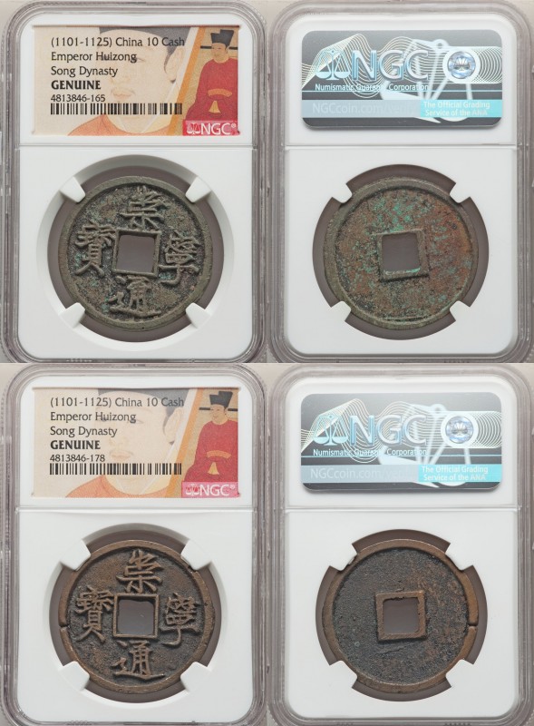 Northern Song Dynasty. Hui Zong 20-Piece Lot of Certified 10 Cash ND (1101-1125)...