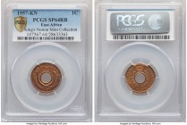 British Colony. Elizabeth II Specimen Cent 1957-KN SP64 Red and Brown PCGS, Kings Norton mint, KM35. Ex. Kings Norton Mint Collection

HID0980124201...