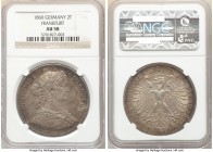 Frankfurt. Free City 2 Taler 1860 AU58 NGC, KM365. Rose tinted gray and gold toning. 

HID09801242017

© 2020 Heritage Auctions | All Rights Reser...