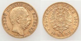 Saxony. Albert gold 10 Mark 1881-E XF, Muldenhutten mint, KM1235. 19.5mm. 3.93gm. AGW 0.1152 oz. 

HID09801242017

© 2020 Heritage Auctions | All ...