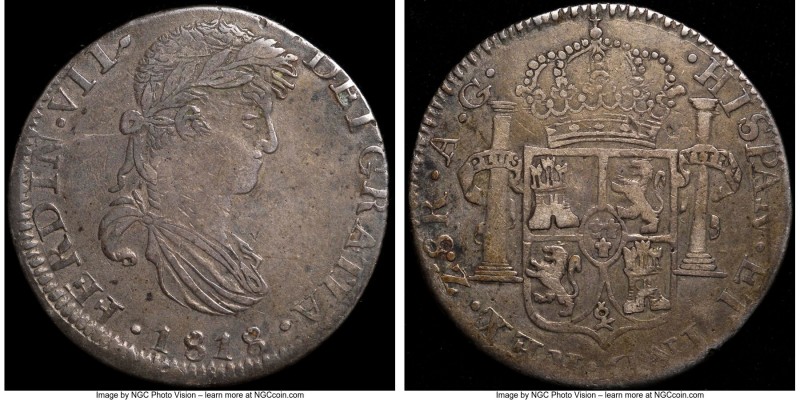 Zacatecas. Ferdinand VII 8 Reales 1818 Zs-AG VF35 NGC, Zacatecas mint, KM111.5. ...