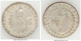 South Peru. Republic 4 Reales 1838 AREQ-MV VF (PVC), Arequipa mint, KM172. 31.8mm. 12.97gm. 

HID09801242017

© 2020 Heritage Auctions | All Right...