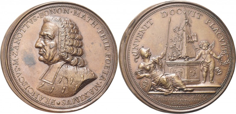 BOLOGNA. Francesco Zanotti (poeta), 1692-1777. 
Medaglia opus F. Balugani. Æ gr...