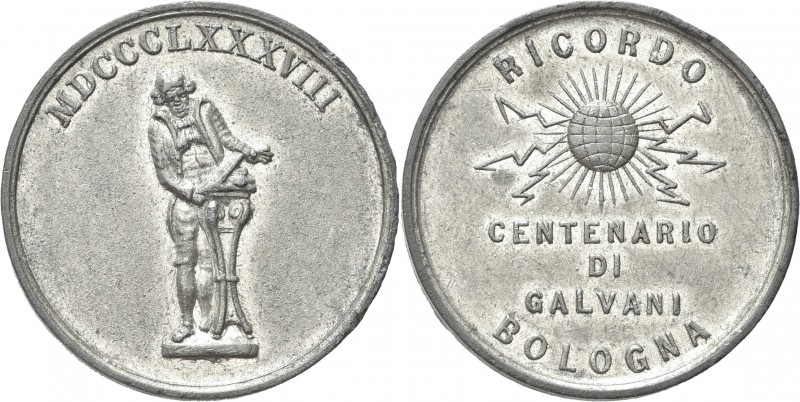 BOLOGNA. Luigi Galvani (fisico), 1737-1798. 
Medaglia 1888. Met Bianco gr. 9,30...