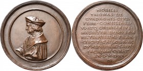 FIRENZE. Tommaso de Guadagnis (consigliere di Francesco I re di Francia e duca di Milano) 1454-1533. 
Medaglia 1523 opus ignoto. Æ gr. 531,34 mm 104,...