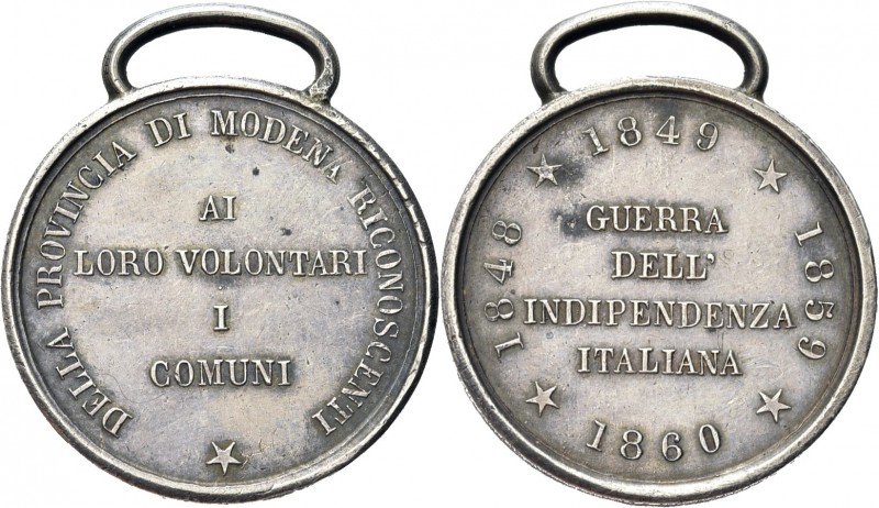 MODENA. Durante Vittorio Emanuele II, 1849-1861. 
Medaglia per i volontari dell...