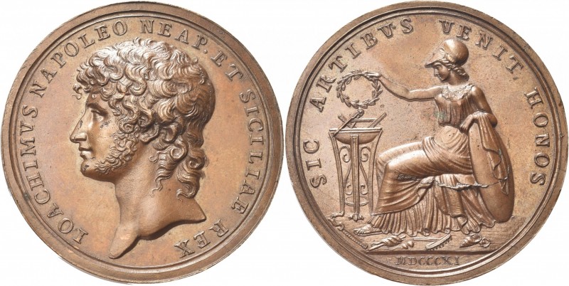 NAPOLI. Gioacchino Napoleone Murat, 1808-1815. 
Medaglia 1811 opus Catenacci. Æ...